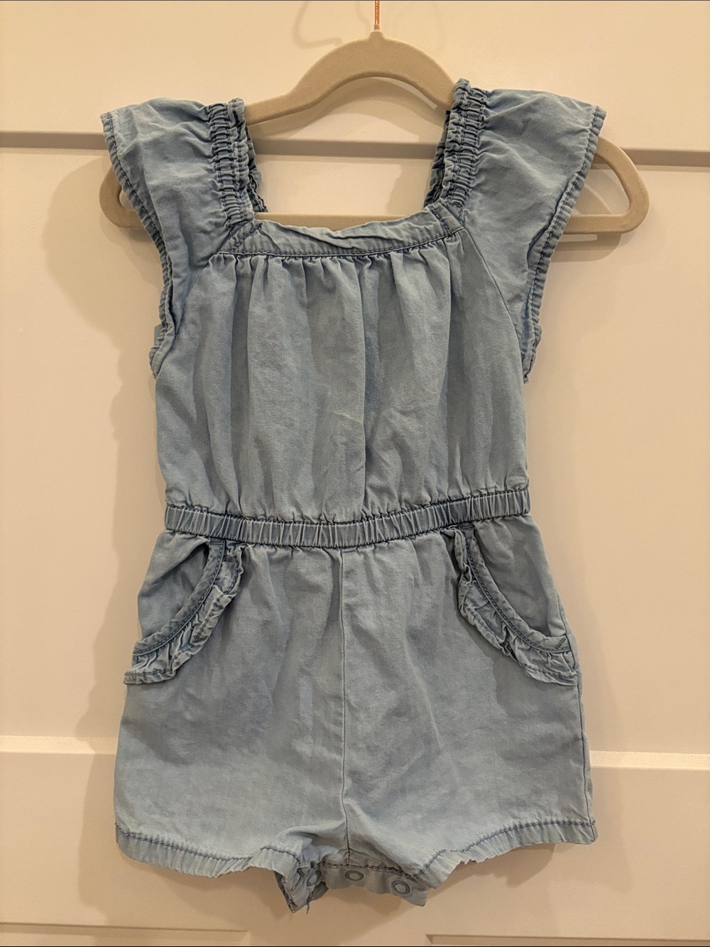 Cat & Jack Toddler Girls Light Blue Denim Romper Size 2T